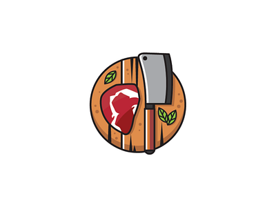 Steak and butcher knife Logo