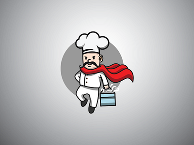 Super here chef food delivery logo chef logo delivery logo food delivery logo kitchen logo restaurant logo super hero logo