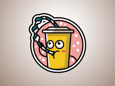 Thirsty Boba Drink Logo boba boba logo bubble tea bubble tea logo drink
