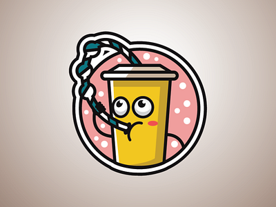 Thirsty Boba Drink Logo