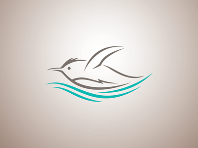 Swimming penguin logo