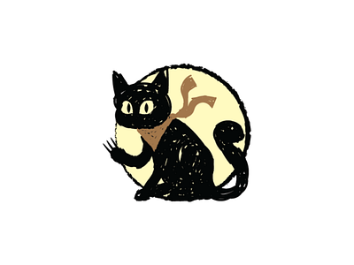 Creepy Black Cat Logo animal black cat character claws crayon krayon logo logo template pet template veterinary
