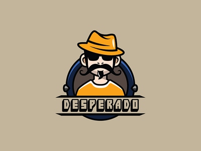 Desperado Streamer Logo hat logo man logo mustache logo spanyol man logo streamer logo youtube logo