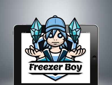 Freezer Boy Logo for Game Streamer boy cold freeze freezer frozen gamer logo icy kid