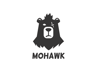 Mohawk Bear with Scar Logo Template bear bear logo branding illustration logo logo design logo template mohawk mohawk bear scar scar bear
