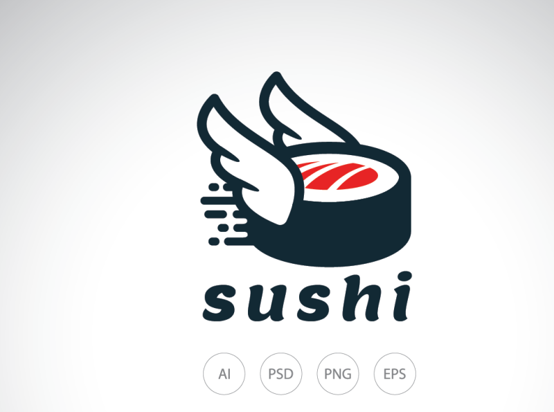 Speed Sushi Logo Template by Heavtryq on Dribbble