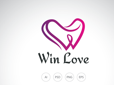 Love Winning Letter W Logo Template
