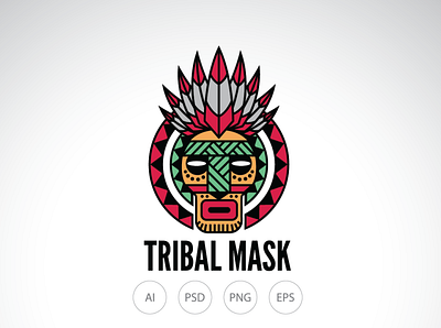 Majestic Tribal Mask Logo Template graphic