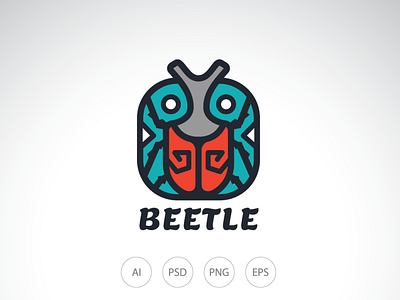 Rhino Beetle Tribal Logo