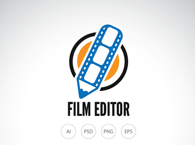 Video Editor Pencil Logo design