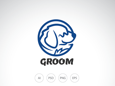 Dog Grooming Logo template