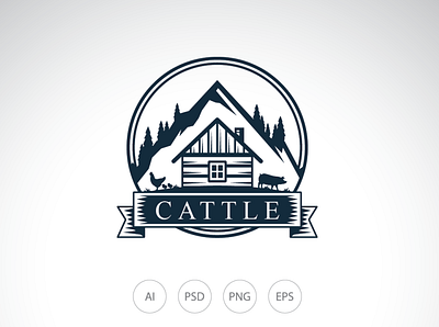 Cattle Farm Logo template