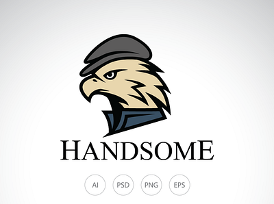 Handsome Eagle Logo bird logo eagle logo graphic design logo template manly logo pet retro logo template vintage logo