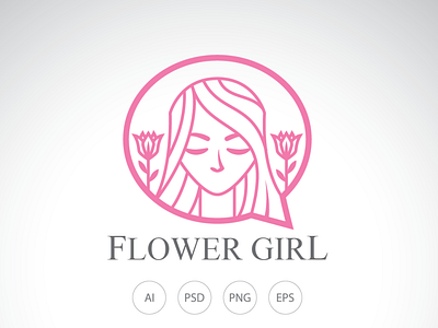 Flower Chat Girl Logo