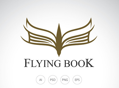 Bird and Book Logo Design template