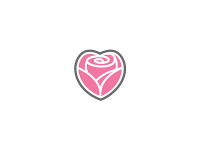 Rose Heart Love Logo Template