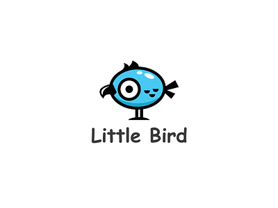Little Bird Logo Template bird graphic design happy little logo logo design logo template pet template twit twitter