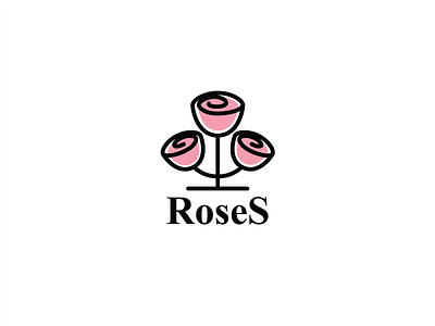 Rose Flower Logo Template flower logo graphic design logo logo design logo template nature logo plant logo rose logo template