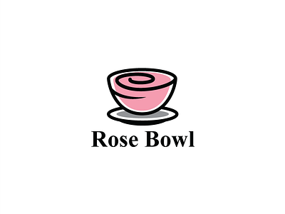 Rose Bowl Flower Logo Template beverage logo bowl logo coffee logo flower logo food logo graphic design logo logo design logo template plant logo rose logo template