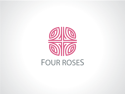 Four Rose Flowers Logo Template abstract logo crest logo flower logo four logo logo template love logo nature logo plant logo romance logo rose logo simple logo
