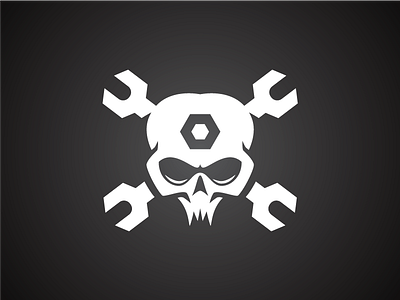 Workshop Skull Not And Bolt Steampunk Logo Template 06