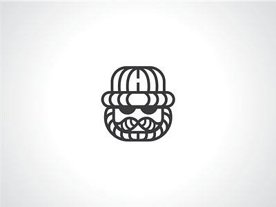 Old Man With Wooden Hat Logo Template