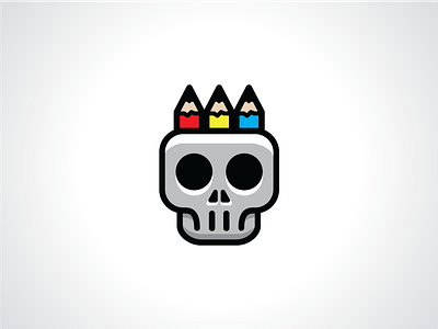 Skull And Pencils Logo Template