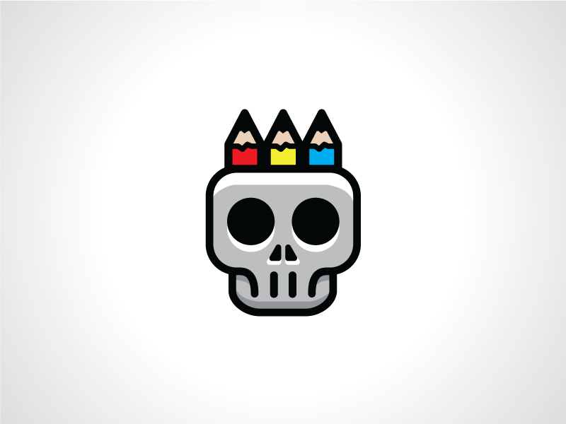 Skull And Pencils Logo Template By Heavtryq On Dribbble Skull And Pencils Logo Template By