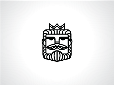 Beard And Mustache King Logo Template