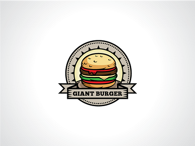 Hot And Tasty Hamburger Logo Template burger logo eat logo fast food logo graphic design hamburger logo logo logo design logo template restaurant logo retro logo rounded logo template