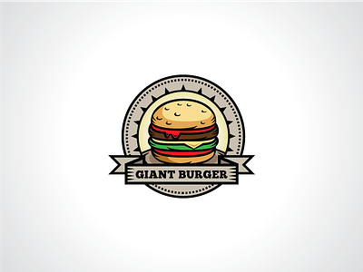 Hot And Tasty Hamburger Logo Template