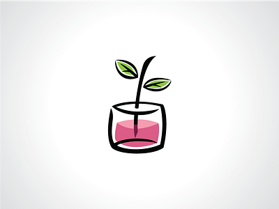 Glass Of Plant Logo Template drink glass leaf leafes life logo plant template water