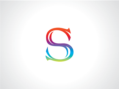 Rainbow Letter S Logo Template alphabet capital initial letter logo s template type typography
