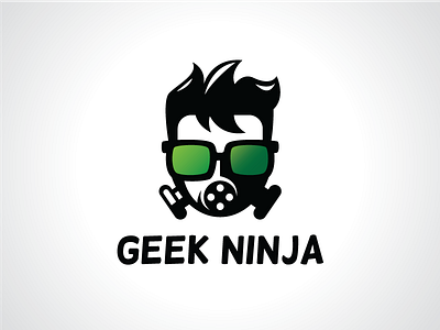 Geek Ninja Mask Logo Template bio hazard faction gamer geek hazardous hazmat logo mask masker ninja template video games