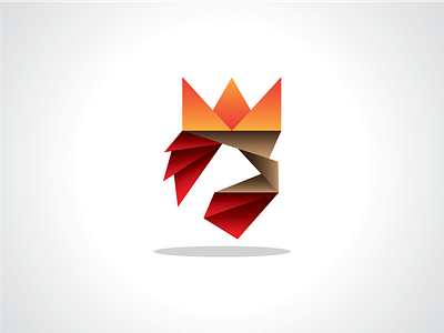 Origami King Logo Template gradation king logo lord majesty origami ribbon template