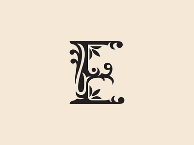 Letter E Florar Clipart alphabet brand flora floral flower font leaf letter logo type typography uppercase