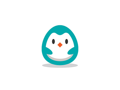 Baby Penguin Logo Template baby cute egg flurry funny hatch logo penguin small template