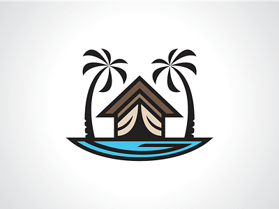 Paradise Resort Logo Template design home hotell house inn logo logodesign paradise property resort template