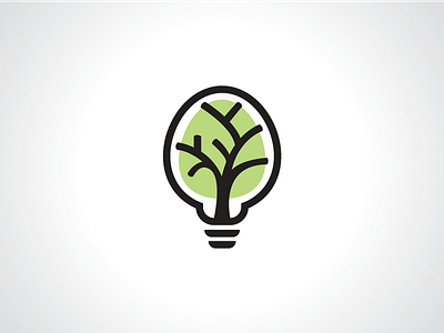 Bulb Tree Logo Template bulb design green logo nature tree