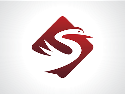 Red Swan Flying Logo Template animal bird design fly flying logo poultry red sign swan template