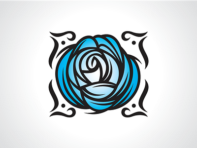 Blossom Blue Rose Logo Template bloom blossom design fauna flower logo plant rose template vector