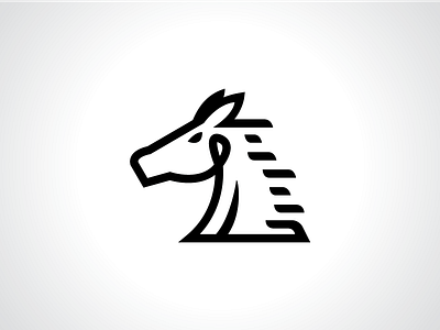 Line Style Horse Stallion Logo Template