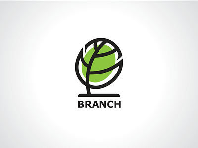 Oval Branch Tree Forest Logo Template