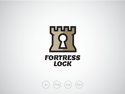 Fortress Lock Logo Template design fortress fortress logo key key logo lock lock logo lockpick logo template