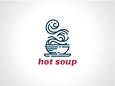 Dotted Hot Soup Logo Template dotted dotted line food hot line style logo meal restaurant soup template