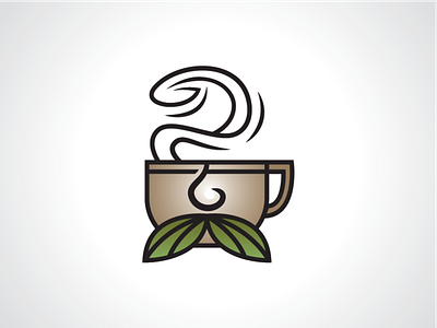 Mustache Coffee Glass Logo Template