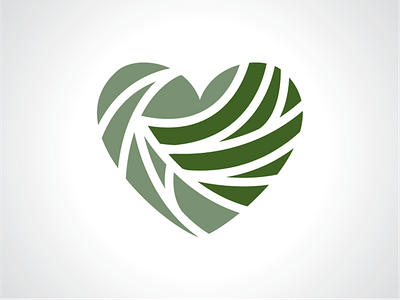 Heart Of Leaf Logo Template couple logo green logo heart logo leaf logo love logo romantic logo