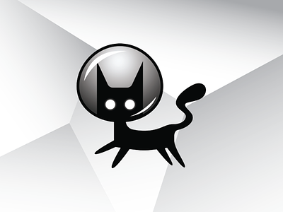 Space Cat with Bubble Helmet Logo Template