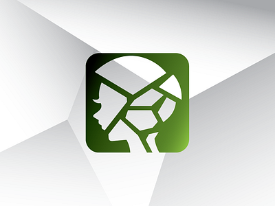 Broken Glass Android Girl Logo