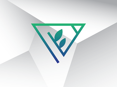 Leaf And Triangle Logo art design flat flower leaf line logo modern nature simple symmetric triangle